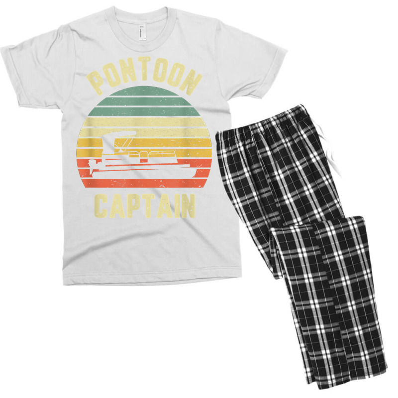 Vintage Pontoon Captain Shirt Funny Pontoon Boat T Shirt Men's T-shirt Pajama Set | Artistshot