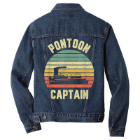 Vintage Pontoon Captain Shirt Funny Pontoon Boat T Shirt Men Denim Jacket | Artistshot