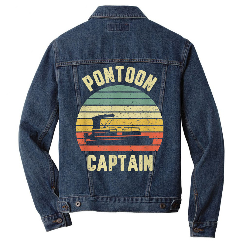 Vintage Pontoon Captain Shirt Funny Pontoon Boat T Shirt Men Denim Jacket | Artistshot