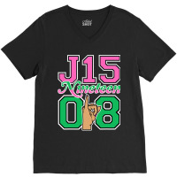 J15 Nineteen 08 Founder's Day Aka Women Hand Sign V-neck Tee | Artistshot