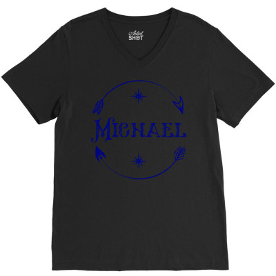 Name Michael V-neck Tee Designed By Danieart