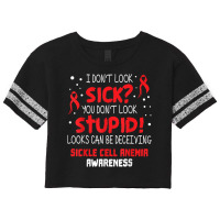 I Don't Look Sick  Sickle Cell Anemia Awareness Ribbon T Shirt Scorecard Crop Tee | Artistshot