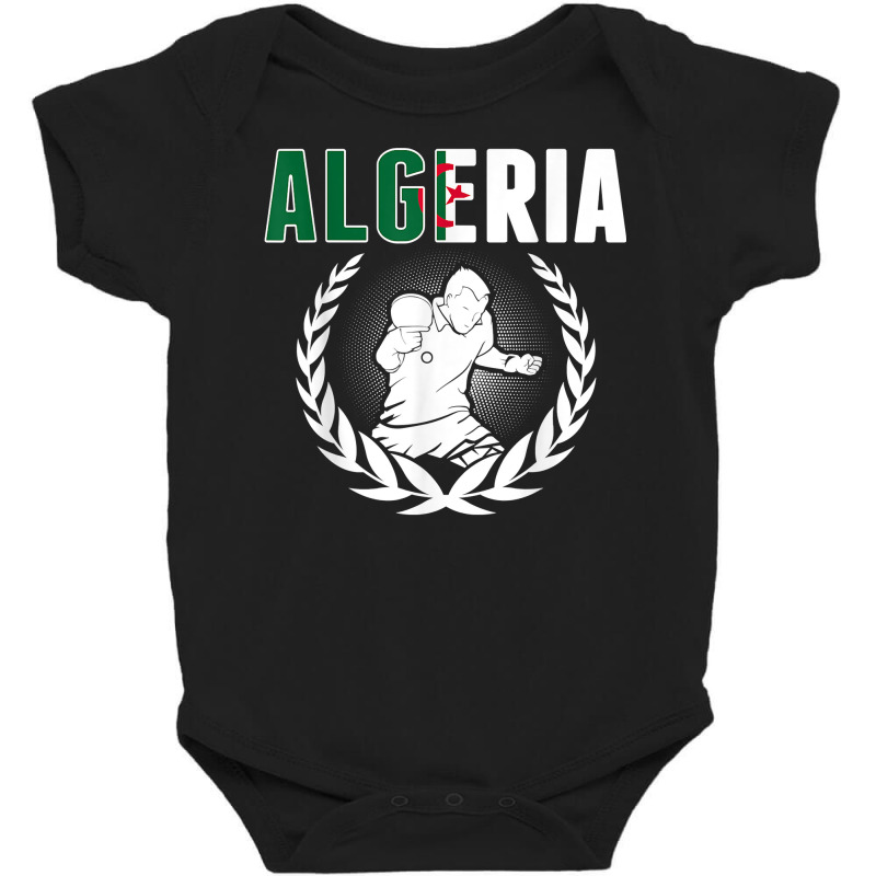 Algeria Table Tennis Fans Jersey Algerian Ping Pong Lovers T Shirt Baby Bodysuit by ruffelbzk | Artistshot