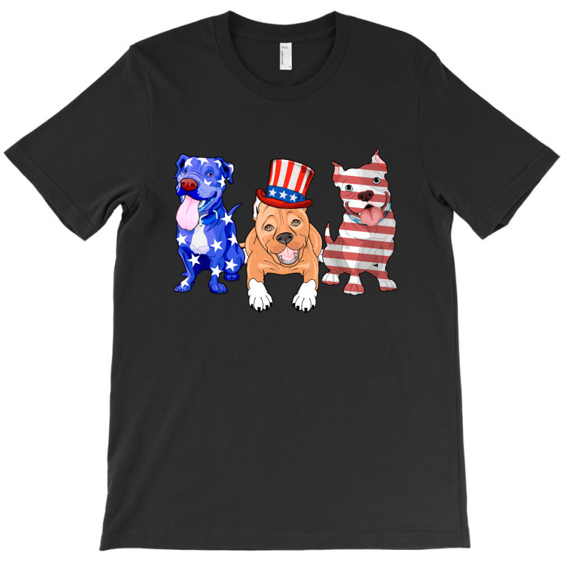 American Flag Pitbull Shirt 4 July Celebrate Funny Dog Lover T-shirt T-shirt | Artistshot