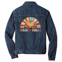 Sursum Corda Lifts Up Yours Heart Latin Catholic Rainbow T Shirt Men Denim Jacket | Artistshot