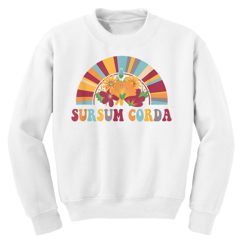 Sursum Corda Lifts Up Yours Heart Latin Catholic Rainbow T Shirt Youth Sweatshirt | Artistshot