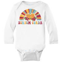 Sursum Corda Lifts Up Yours Heart Latin Catholic Rainbow T Shirt Long Sleeve Baby Bodysuit | Artistshot