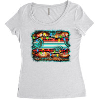 Turquoise Aztec Serape Christmas Background Women's Triblend Scoop T-shirt | Artistshot