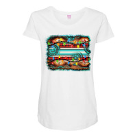 Turquoise Aztec Serape Christmas Background Maternity Scoop Neck T-shirt | Artistshot