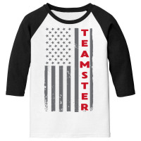 Teamster American Flag Patriotic Truck Driver Us Trucking T Shirt Youth 3/4 Sleeve | Artistshot