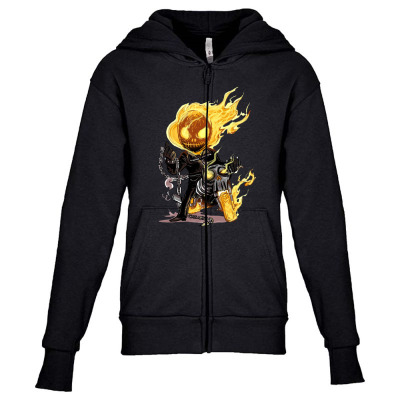 Ghost Rider Youth Zipper Hoodie Designed By Fejena