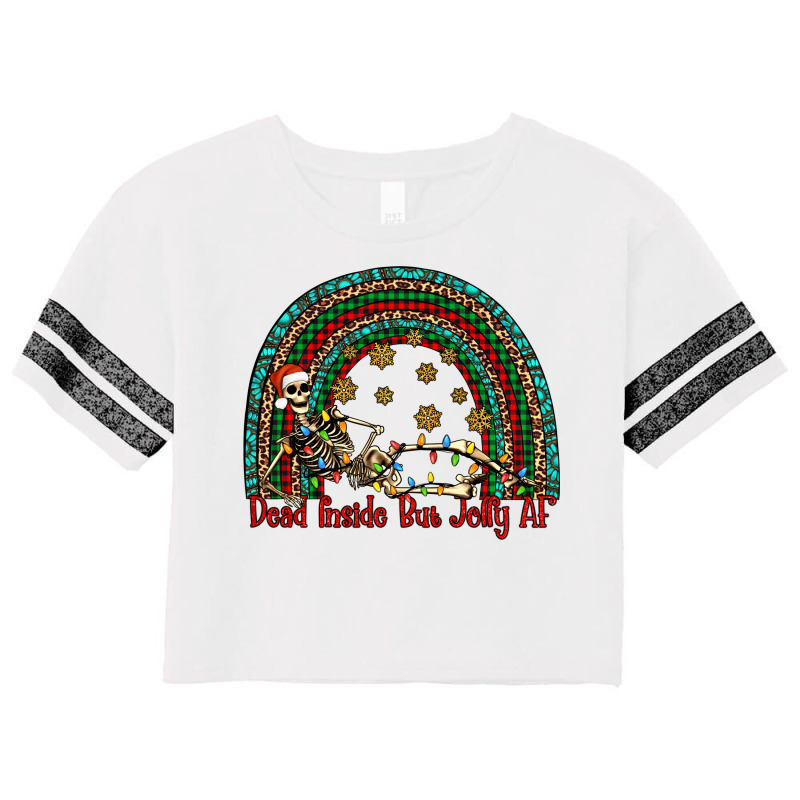 Dead Inside But Jolly Af Rainbow Scorecard Crop Tee | Artistshot