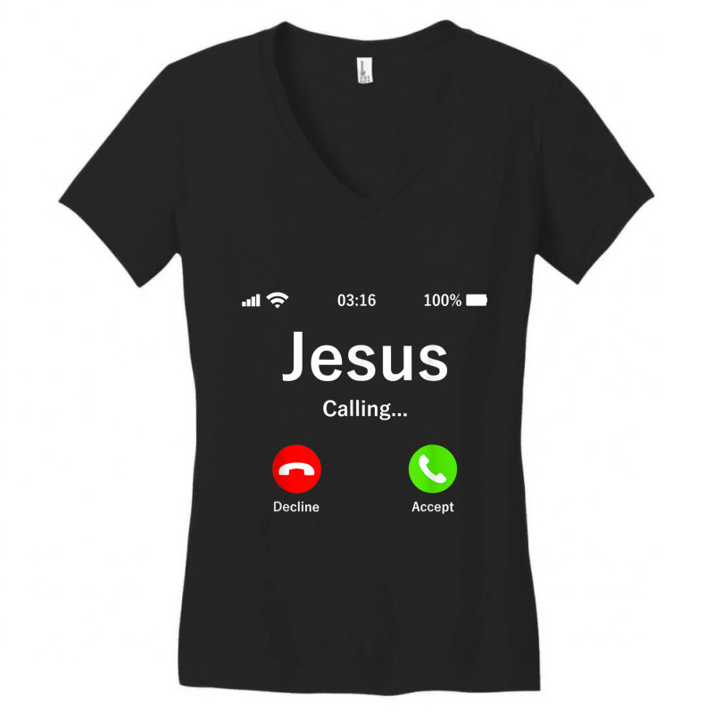 Jesus Is Calling Christian Funny Gifts Women's V-Neck T-Shirt by Aria-Proctor | Artistshot