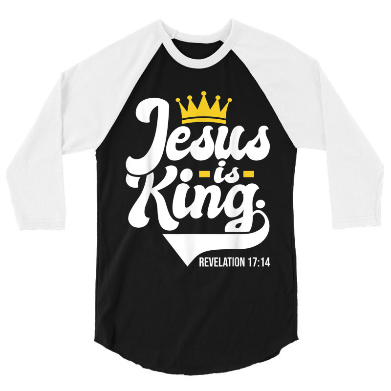 Jesus Is King Revelation 1714 - Christian Religious Bible Characters V 3/4 Sleeve Shirt by Aria-Proctor | Artistshot