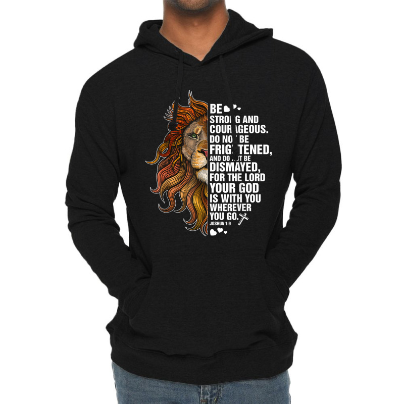 Joshua 19 Christian Shirt Bible Be Courageous Men Boy Gift Men Lightweight Hoodie by Aria-Proctor | Artistshot