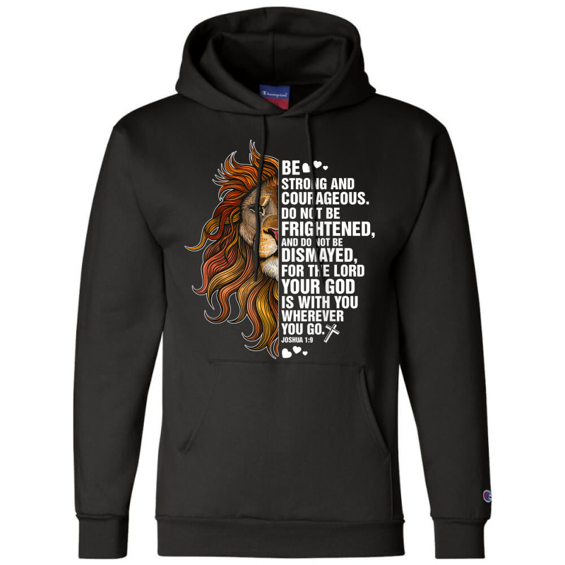 Joshua 19 Christian Shirt Bible Be Courageous Men Boy Gift Men Champion Hoodie by Aria-Proctor | Artistshot