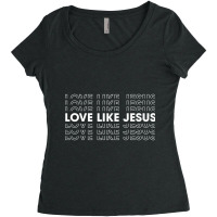 Love Like Jesus Cute Graphic Men Women Kids Christian Video Games Char Women's Triblend Scoop T-shirt | Artistshot