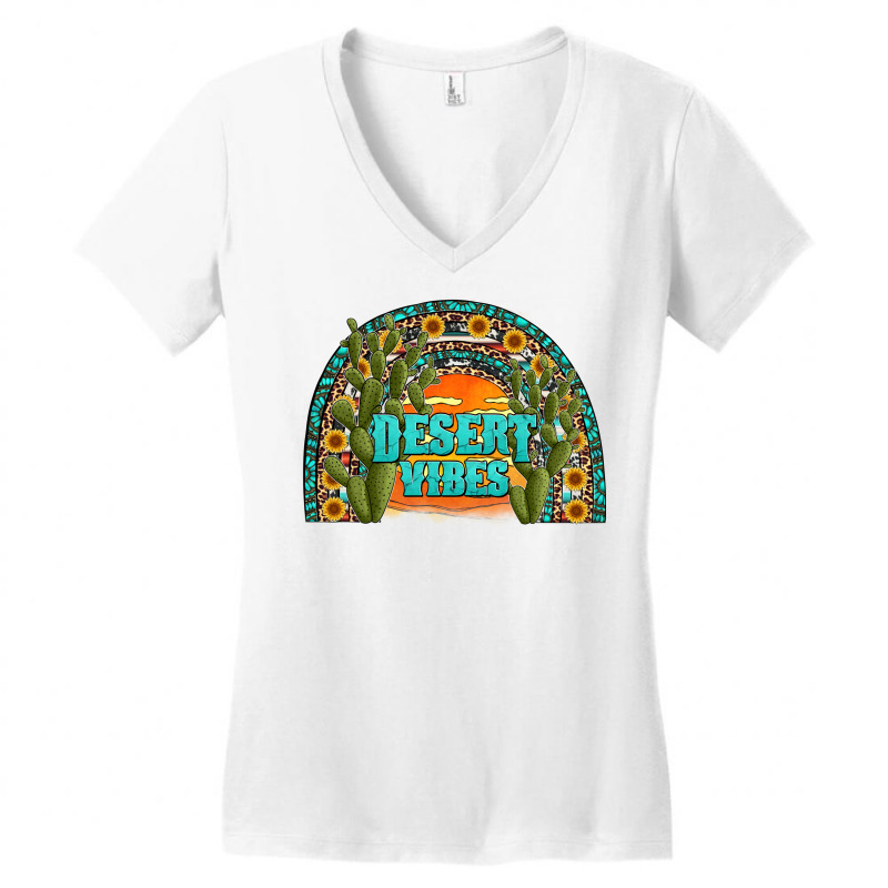 Desert Vibes Westerm Rainbow Women's V-neck T-shirt | Artistshot