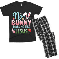 No Bunny Loves Me Like Jesus Easter Christian Religious Retro Vintage Men's T-shirt Pajama Set | Artistshot