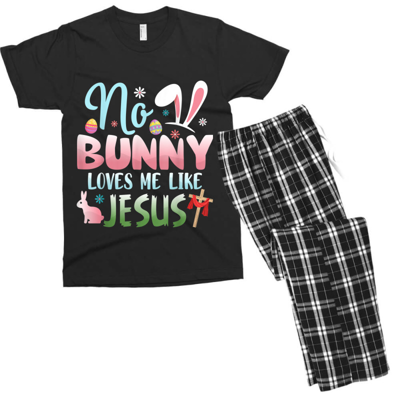 No Bunny Loves Me Like Jesus Easter Christian Religious Retro Vintage Men's T-shirt Pajama Set by Aria-Proctor | Artistshot