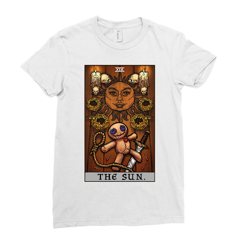 The Sun Tarot Card Halloween Voodoo Doll Pagan Witch Altar T Shirt Ladies Fitted T-Shirt by ChristineWeber89 | Artistshot