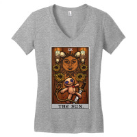 The Sun Tarot Card Halloween Voodoo Doll Pagan Witch Altar T Shirt Women's V-neck T-shirt | Artistshot