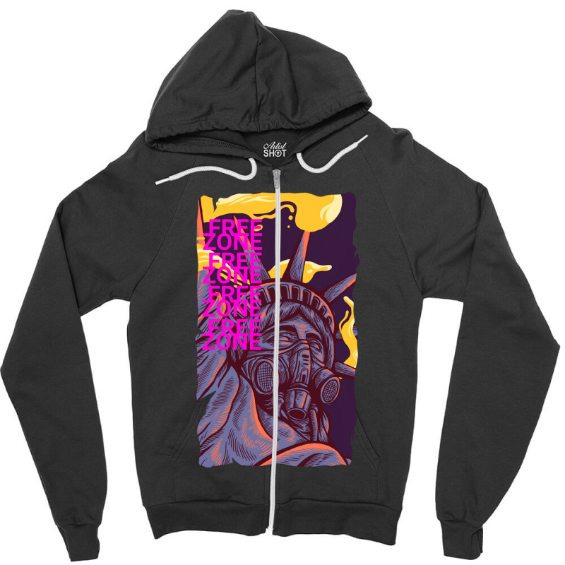 Free Zone Liberty Zipper Hoodie by Us-creat | Artistshot