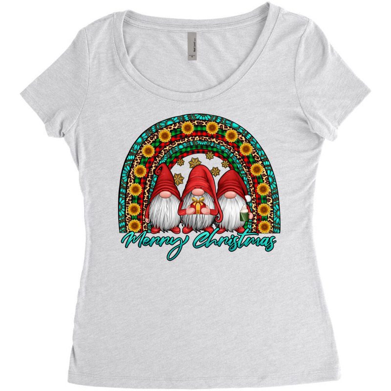 Merry Christmas Gnomes Women's Triblend Scoop T-shirt | Artistshot