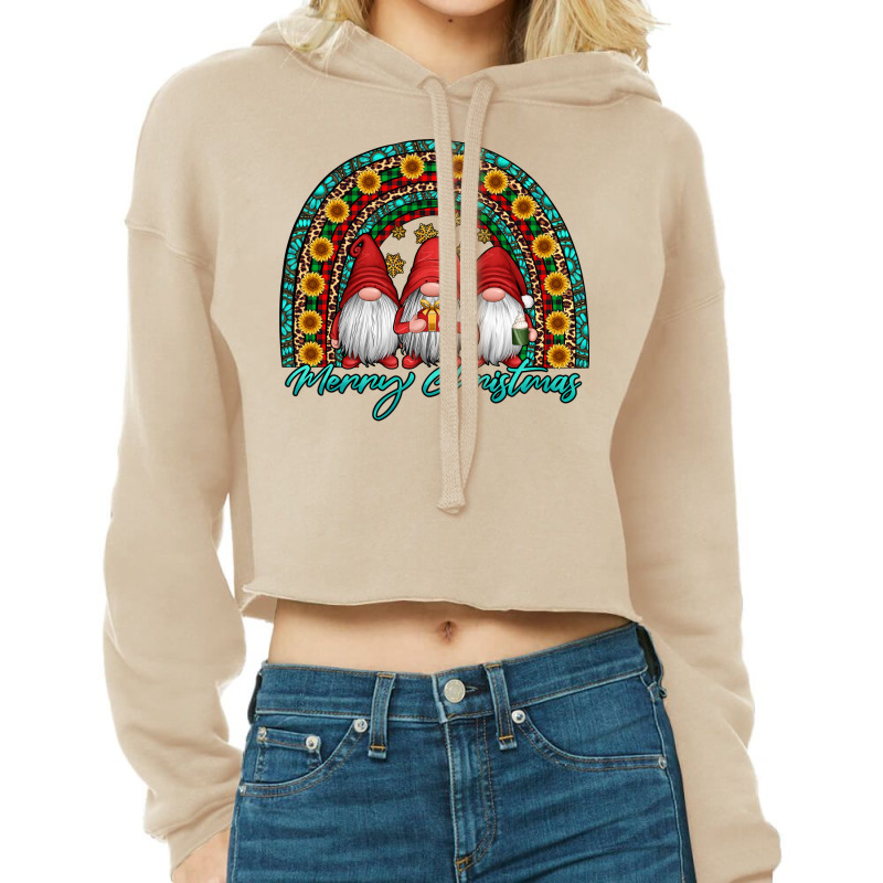 Merry Christmas Gnomes Cropped Hoodie | Artistshot