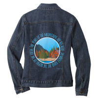 Psalm 954 Mountains Earth Are His Christian Bible Verse Characters Car Ladies Denim Jacket | Artistshot