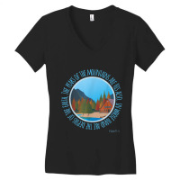 Psalm 954 Mountains Earth Are His Christian Bible Verse Characters Car Women's V-neck T-shirt | Artistshot