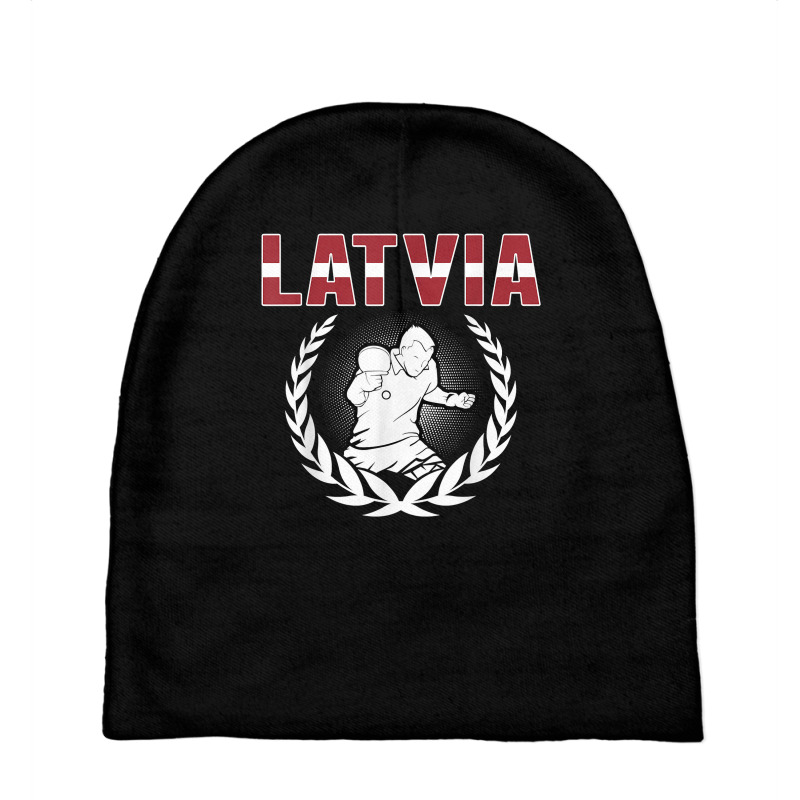 Latvia Table Tennis Fans Jersey Latvian Ping Pong Lovers T Shirt Baby Beanies by ruffelbzk | Artistshot