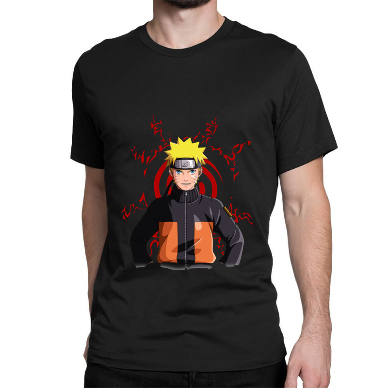 Men's Naruto: Uzumaki 10 Black Typographic Printed Oversized T-Shirt