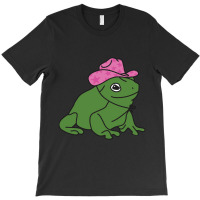 Frog With A Pink Cowboy Hat Sticker T-shirt | Artistshot