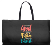 Jesus A Child Of God A Woman Of Faith A Warrior Of Christ Weekender Totes | Artistshot