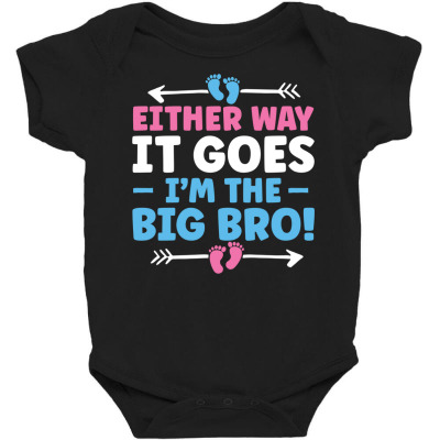 Baby Announcement To Big Brother Boys Gender Reveal Party Long Sleeve Baby Bodysuit Designed By Afa Designs
