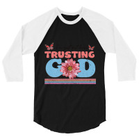 Religious Jesus Christian I'm Just Out Here Trusting God Character Vid 3/4 Sleeve Shirt | Artistshot