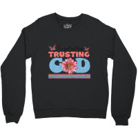 Religious Jesus Christian I'm Just Out Here Trusting God Character Vid Crewneck Sweatshirt | Artistshot