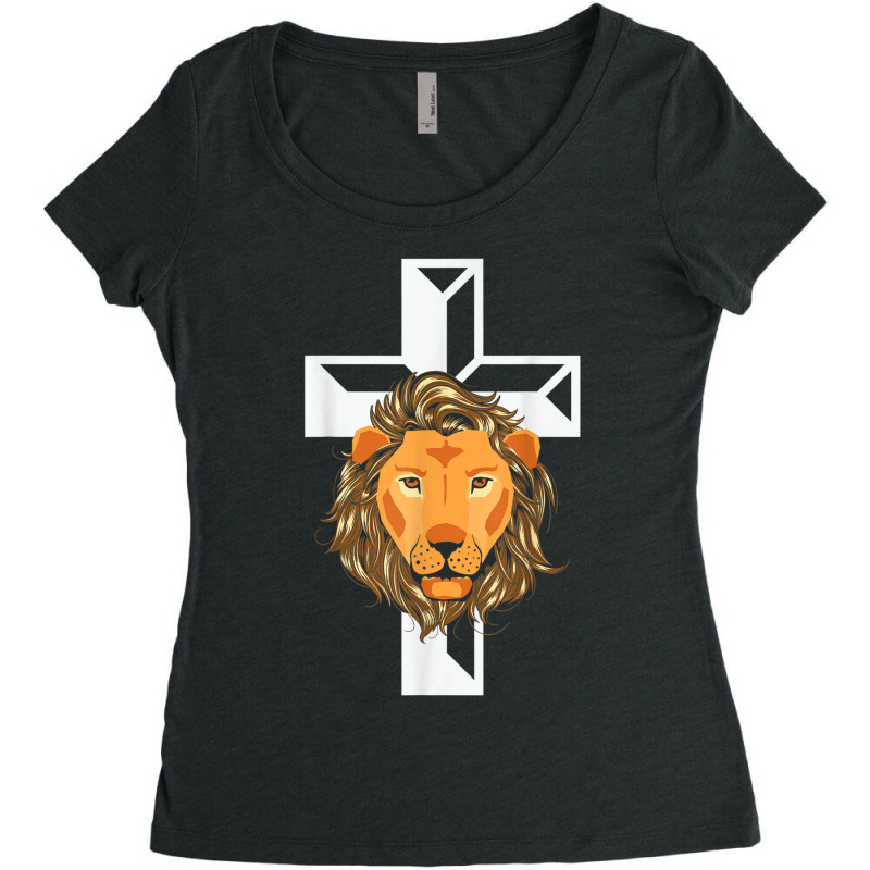 Religious Jesus Christian Lion Church Lord Games Characters Women's Triblend Scoop T-shirt by Aria-Proctor | Artistshot