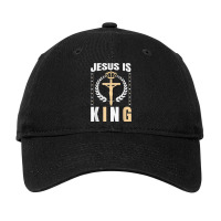 Religious Jesus Is King Christian Church Lord Believer Gifts Men Adjustable Cap | Artistshot