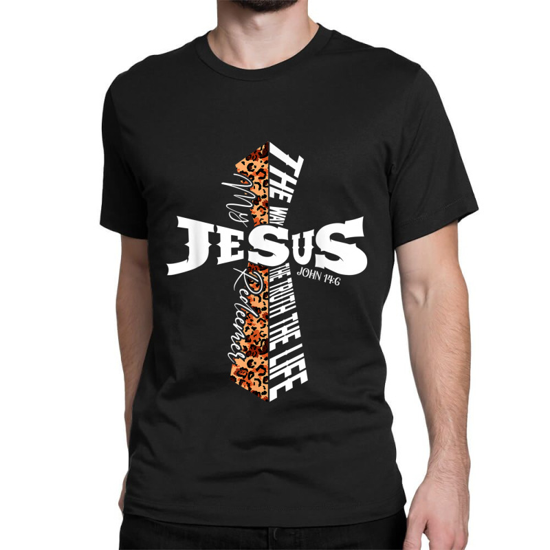 Retro Leopard Cross Christian Quote Bible Verse Religious Music Retro Classic T-shirt by Aria-Proctor | Artistshot