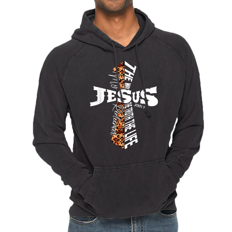 Retro Leopard Cross Christian Quote Bible Verse Religious Music Retro Vintage Hoodie by Aria-Proctor | Artistshot