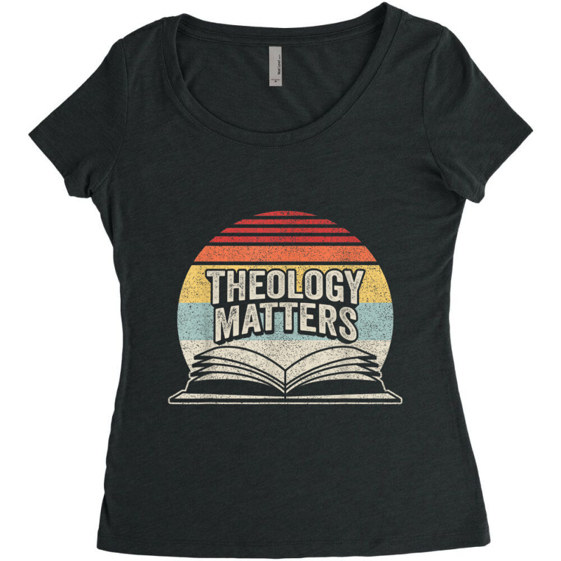 Retro Vintage Theology Matters Reformed Christian Characters Video Gam Women's Triblend Scoop T-shirt by Aria-Proctor | Artistshot