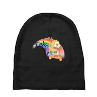 Take No Shit! Faded Style 80s Rainbow Meme Design   Nihilist Memes Baby Beanies | Artistshot