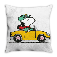 Funny Peanuts Car Throw Pillow | Artistshot