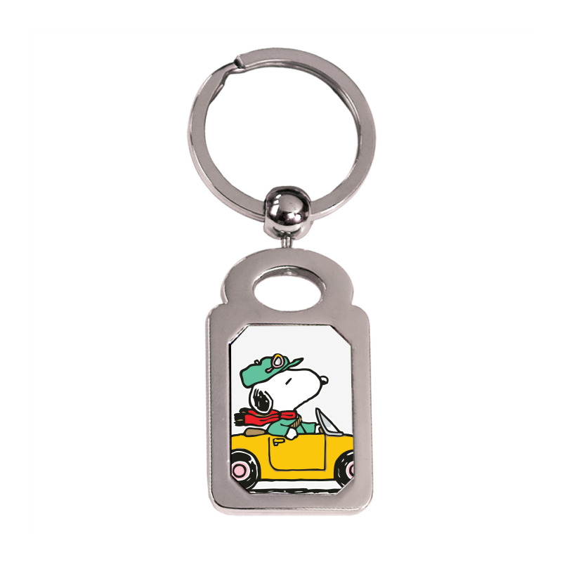 Funny Peanuts Car Silver Rectangle Keychain | Artistshot