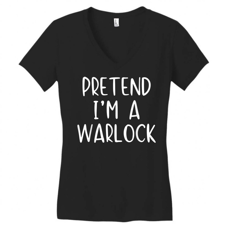 Pretend Warlock Costume Halloween Lazy Easy T Shirt Women's V-Neck T-Shirt by ruffelbzk | Artistshot