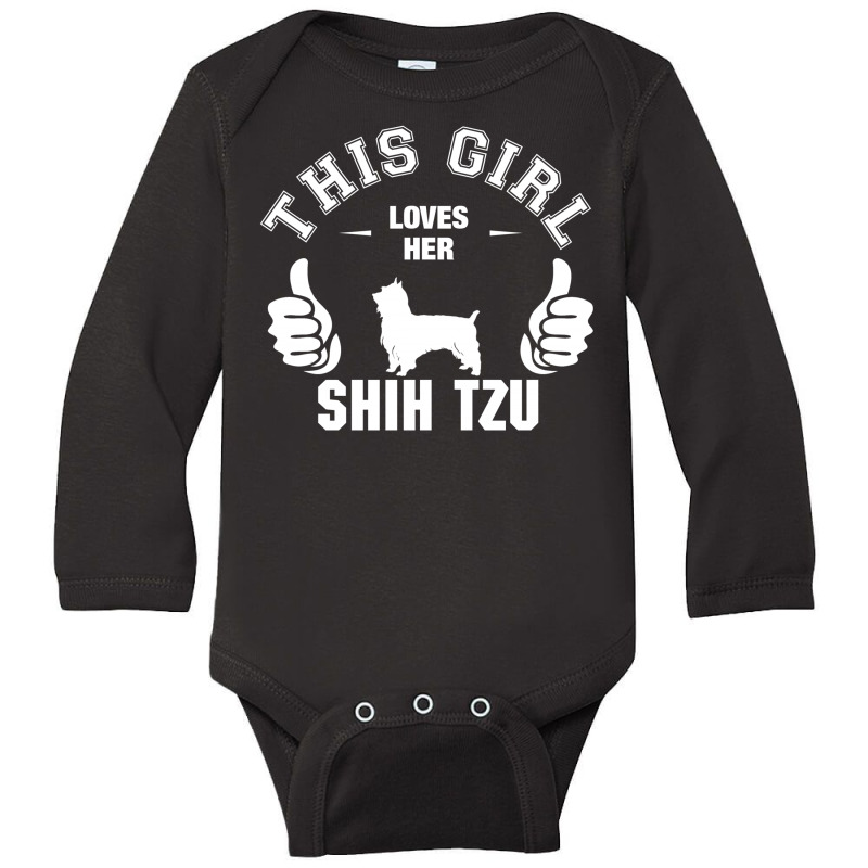 This Girl Loves Shih Tzu Long Sleeve Baby Bodysuit by tshiart | Artistshot