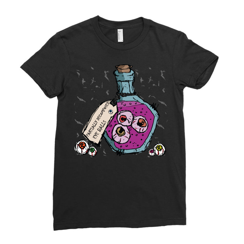 Eyeballs T  Shirt Partially Decomposed Eye Balls Sketch T  Shirt Ladies Fitted T-Shirt by macadamiatalkative | Artistshot