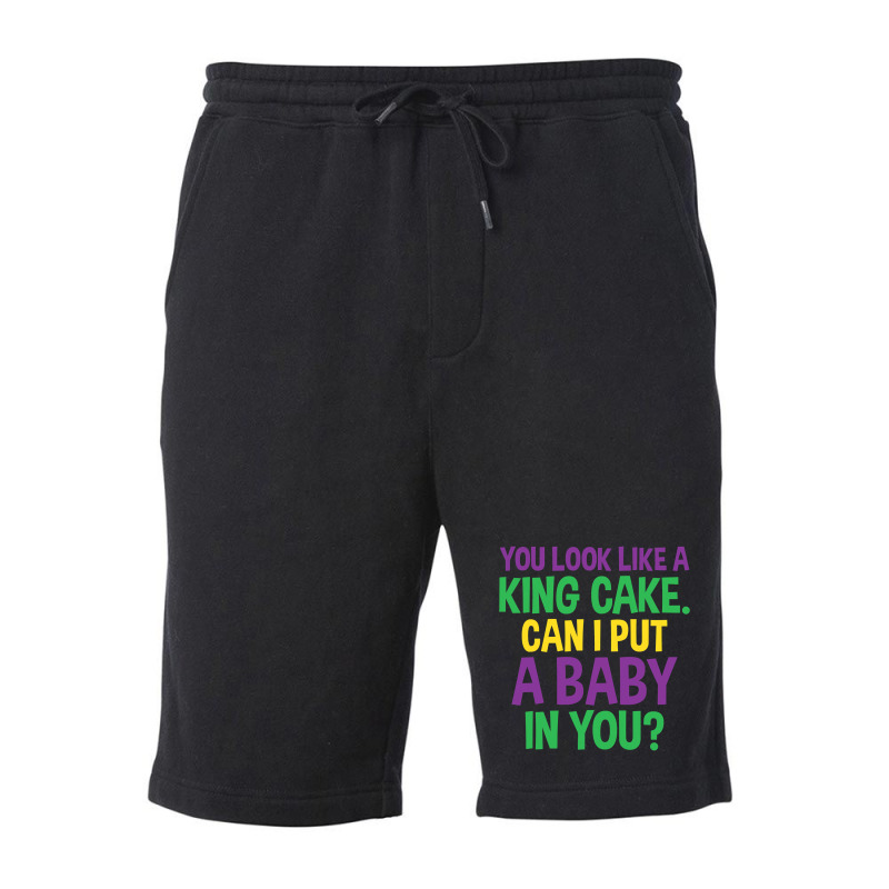 Mens Funny Mardi Gras  You Look Like A King Cake Fleece Short | Artistshot